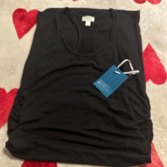 NWT MARKET & SPRUCE Stitch Fix Black Ren Maternity Racerback Midi Dress - Picture 9 of 9